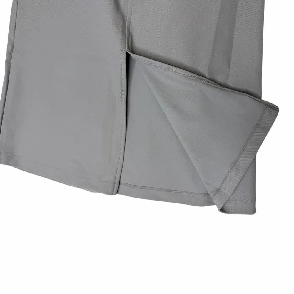 NEW Halara XS Gray High Waist Front Slit Stretch Midi Skirt Pockets